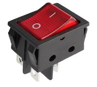 Interruptor basculante de 4 polos, nailon, protección contra llama | IP65 impermeable, resistente al polvo, 30 A de carga, 250 V CA, indicador LED rojo