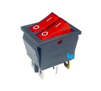 Interruptor Basculante Doble Tecla - Luminoso - 16A / 250V - 20A / 125V - Color Rojo