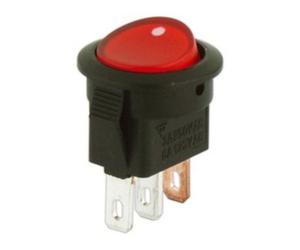 Interruptor basculante unipolar on-off luminoso rojo 3a