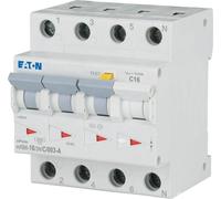 Interruptor combinado Eaton FI/LS de 16A, 30mA, 3 polos. Modelo: Eaton mRB6-16/3N/C/003-A, 1 unidad.