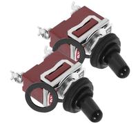 Interruptor de Barco de 2 Pines y 2 Posiciones, 15a, Miniatura | Hierro, ABS y Cobre, Tapa Protectora, para Tablero de Coche y Equipo Electrónico
