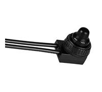 Interruptor de bloqueo automático, prensa, enchufe tipo negro | Carcasa de plástico, impermeable, a prueba de polvo, iluminación LED, interruptor de botón pulsador con doble línea para