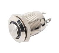 Interruptor de botón de encendido LED para coche, Keenso, 12mm, automático, 1 NO impermeable, metal, botón momentáneo, interruptor de círculo, 4 pines(rojo)