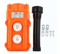 Interruptor de botón de grúa de 2 vías COB-61, controlador colgante de polipasto resistente a la intemperie con botones momentáneos arriba abajo, construcción ABS para sistemas de CA 250 V 5 A o CA