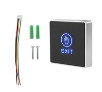 Interruptor de botón de liberación de salida por toque para puerta, botón pulsador inalámbrico para de control de acceso a puertas, indicador luminoso LED azul, contacto