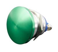 Interruptor de botón de reinicio automático de arranque con cabeza de seta de metal de 19 mm, a menudo abierto, pie de tornillo rojo y verde, corriente 5A(Green,Locking)