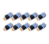 Interruptor de Botón Plano Automático, 10 Piezas, 1 On 1 Off, 22mm Verde - Alta Durabilidad, Baja Resistencia, Control Preciso en Circuitos Eléctricos (luz amarilla)