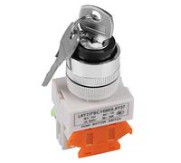 Interruptor de botón pulsador con 2 llaves, interruptor de bloqueo de teclas para instrumentos de puerta, orificio de montaje: 22 mm