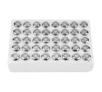 Interruptor de Botón Pulsador Metálico 16mm, Autobloqueo, Cabeza Plana, LED 24V, 5 Pines, 40 Piezas - Resistente y Estanco IP65, Control de Circuitos Industriales (Azul)