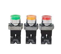 Interruptor de botón redondo 22mm XB2-BW3361 3462 1NO 24V/AC220V/AC380V(Red-NC,220V_NEON)