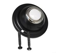 Interruptor de botón redondo de timbre CC 24 V 0.5 A, botón pulsador con cable con luz LED de alto brillo, carcasa de metal impermeable para sistema de entrada del hogar, acabado blanco (negro)