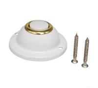 Interruptor de botón redondo de timbre CC 24 V 0,5 A, botón pulsador con cable con luz LED de alto brillo, carcasa de metal impermeable para sistema de entrada del hogar, acabado blanco (blanco)