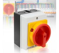 Interruptor de Cambio 4 Polos Interruptor Giratorio | 415V-16A-IP65 | Interruptor Giratorio 4 Polos | Conmutador de Levas | Para Conectar y Separar Circuitos