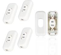 Interruptor de circuito de 6A, 250V, color blanco. Interruptor para todo tipo de lámparas eléctricas, incluyendo lámparas de mesa. Juego de 4 unidades