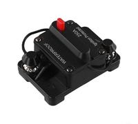 Interruptor de circuito de reinicio manual 12V-48V DC Interruptor de fusible de alta corriente IP67 impermeable para coche, barco, RV, camión, sistema de audio con pernos M6 y tapa de goma, negro 30A