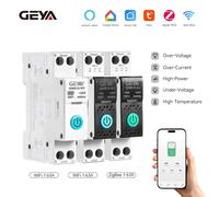 Interruptor de Circuito Inteligente WiFi/ZigBee GEYA MCB, Temporizador, Medidor de Energía, Protector de Voltaje y Corriente, Control Remoto por Voz, Tuya ZIGBEE with metering