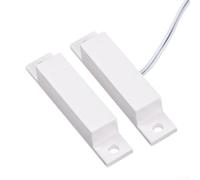 Interruptor de contacto magnético con cable con sensor de ventana para sistema de alarma antirrobo, detector de notificación de apertura de puerta, seguridad de garaje, 64 mm, marrón (10 unidades)