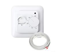 Interruptor de control de termostato eléctrico de calefacción por suelo radiante con sensor de suelo, color blanco, controlador de temperatura mecánico de 16 A para el hogar montado en la pared