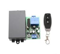 Interruptor de control remoto inalámbrico de 433 MHz, AC85-250 V 1 CH RF receptor de transmisor, carga de 2200 W para automatización de motores de iluminación, negro