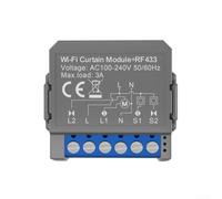 Interruptor de cortina WiFi, controlador de motor de cortina, módulo RF de 433 MHz, control de aplicación y voz, abridor automático de persiana, módulo de control de cortina inteligente gris