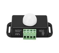 Interruptor de detección Corporal, Interruptor de detección de Movimiento infrarrojo de Tiempo de retardo, Controlador de Sensor de Movimiento Blanco 6A 12 24V para instalación en (Negra)