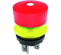 Interruptor de emergencia/botón de parada de emergencia, 2 contactos normalmente abiertos, con posibilidad de iluminación, redondo, con conector plano mYnitron de 2,8 mm x 0,5 mm - 1 unidad