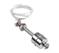 Interruptor de flotador de acero inoxidable Sensor de nivel de agua Montaje vertical 240V AC 0.5A para control de tanque Detector de líquidos automático Plata Grado 304 10mm Rosca 100mm Longitud (L=