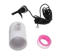 Interruptor de flujo en T FS-320 de 1/2 NPT de 24 V CC para sistemas de sal de piscina, monitor tipo deflector con cable RJ45 y 4,5 m, carcasa IP65 PP