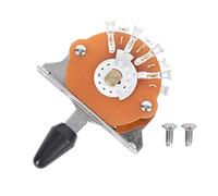 Interruptor de guitarra eléctrica de 5 vías, plástico metálico de primera calidad con tornillos para accesorios de piezas de guitarra de repuesto (Black)