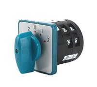 Interruptor de leva de conmutación giratorio universal eléctrico LW6D-5/C033.2, 5 A, 4 posiciones, 2-0-1-3, panel azul, 12 tornillos de terminal