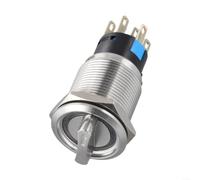 Interruptor de Levas para acero Inoxidable 19mm IP66 Interruptor(Red) | 2 posiciones, 3-6V tensión, LED integrada, auto-bloqueo, para montaje 19mm rápido