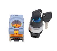 Interruptor de llave, 22 mm, 2 niveles NO/NC, contacto plateado | Contactos plateados, alta conductividad, montaje de 22 mm, función NO/función, funcionamiento seguro