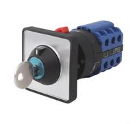 Interruptor de llave con contactos plateados, 16 A, 380 V, conmutador de 8 pines con bloqueo para instalaciones industriales y máquinas de troquelado, color azul