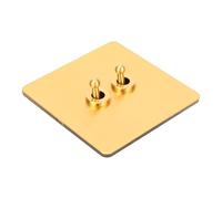 Interruptor de Luz de Pared Control Dual con Palanca AC250V, Textura de Oro de Imitación, Panel de Acero Inoxidable, Base de PC con Aislamiento Ignífugo