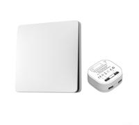Interruptor de luz inalámbrico de tipo 86 con receptor, sin batería, obtención de energía de pulsación de botón, IP44 resistente al agua, mando a distancia de 433,92 MHz para iluminación Smart Home