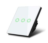 Interruptor de luz Maclean táctil triple retroiluminado MCE705W