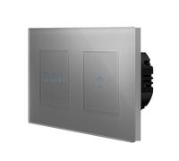Interruptor de luz táctil + regulador de intensidad, incluye marco de cristal de 2 capas, interruptor táctil de encendido/apagado, interruptor de pared de 1 vía para empotrar
