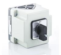 Interruptor de palanca 0-1, 3 polos, 32A, grado de protección IP65, instalado en carcasa ML032.3-RG/OB