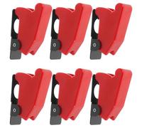 Interruptor de Palanca 12mm 6 Piezas Cubierta Abatible Rojo | Plástico y Hierro, Montaje en Panel, para Botones y Mando de Camión