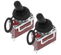 Interruptor de Palanca 15a de 2 Pines y 2 Posiciones, 2 Piezas | Capuchón Protector, Uso en Equipos Electrónicos y Tablero, Cuerpo de Hierro ABS y Cobre