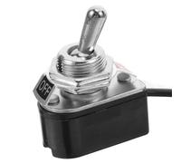 Interruptor de Palanca Compacto On-off con Cableado, 3a 250v Negro | Mecanismo Giratorio Flexible, Hierro Electrochapado y Abs, para Luces de Chasis y Ventiladores