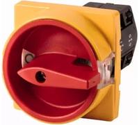 Interruptor de palanca Eaton, con capacidad de bloqueo, 10 A, 1 x 90°, color amarillo/rojo, modelo TM-2-8293/E/SVB, 1 unidad