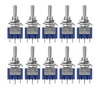 Interruptor de palanca momentáneo de 10 piezas, 3 pines 6 mm 6A 125VAC ENCENDIDO APAGADO ENCENDIDO Mini interruptor basculante de palanca de 3 posiciones SPDT