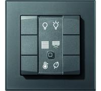 Interruptor de pared HOMEMATIC, 6 teclas, color antracita, 1 unidad.