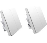 Interruptor de pared inteligente, compatible con ZigBee, control remoto inalámbrico, 2 canales, sin necesidad de cable tro, 2 botones