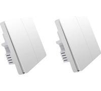 Interruptor de pared inteligente, compatible con ZigBee, control remoto inalámbrico, 2X con conexión a tro, modelo 2Key