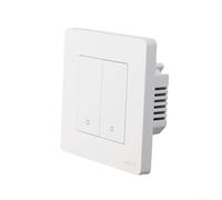 Interruptor de pared inteligente Moes For Tuya para Zigbee, panel táctil de la serie Star Ring con control remoto RF, PC de larga duración de 86 x 86 mm, blanco (2 bandas blancas)