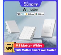 Sonoff Interruptor inteligente M5-3C-80W 3 canales 80 mm Blanco Wi-Fi Matter
