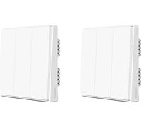 Interruptor de pared inteligente, tecnología inalámbrica ZigBee, NO requiere cable neutro, 2 salidas D1 con neutro de 3k