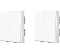 Interruptor de pared inteligente, tecnología inalámbrica ZigBee, NO requiere cable neutro, 2x d1 con neutro, 2k